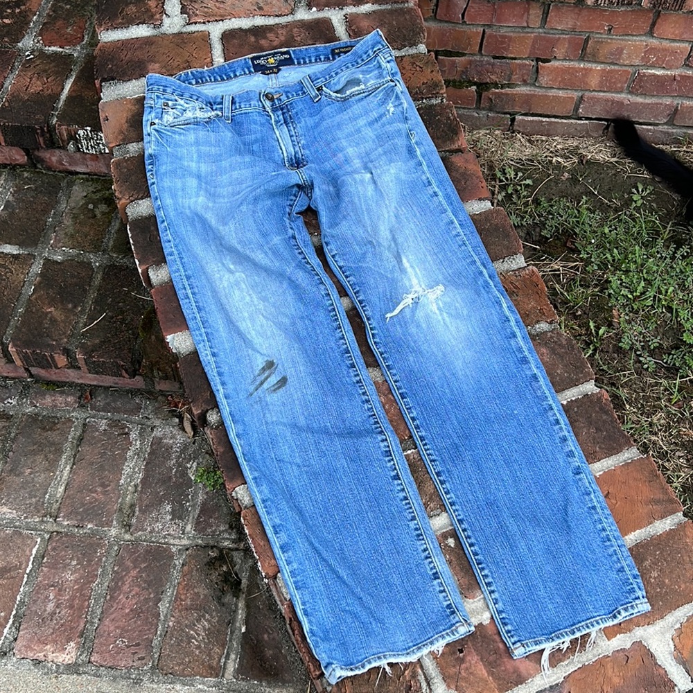 Lucky Brand 361 Vintage Straight distressed jeans size 34 - Picture 5 of 8